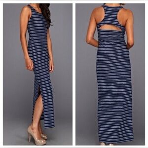 Jack by BB Dakota Striped Maxi Dress back cut out side slit